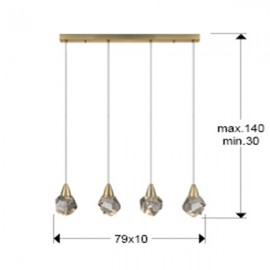 Lampara Aquaria 4 Luces oro mate 157155