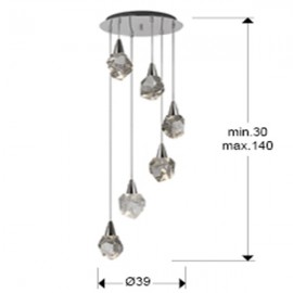 Lampara Aquaria 6 Luces cromo 157239