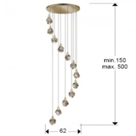 Lampara Aquaria 12 Luces oro mate 157322
