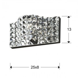 Aplique Led Onda 1L Cromo Cristal Facetados 160320