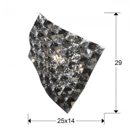 Aplique Led Saten 1L Cromo Cristal Facetados 160785