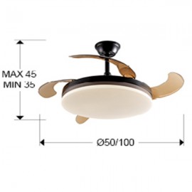 Ventilador Vento DC Negro 50Ø Dimable 168328D