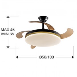 Ventilador Vento DC Negro-Oro 50Ø Dimable 168360
