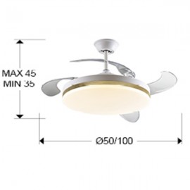 Ventilador Vento DC Blanco-Oro 50Ø Dimable 168377