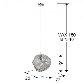 Lampara 1L Ø27 Petra Cromo E27 213111