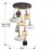 Lampara Norma 9 Luces Negro-Laton 225090