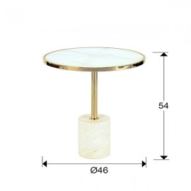 Mesa Auxiliar Dekala Blanco-Oro Ø46 258210