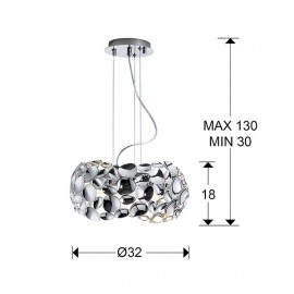 Lampara Led Narisa Cromo 3 G9 6W 266172