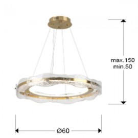 Lampara Lira 60Ø Oro Dimable 294683D