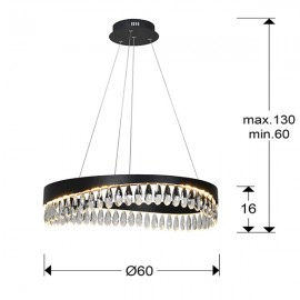 Lampara Selene 60Ø Negro-Cristal 294720