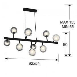 Lampara 9L Altais Negro Cromo 345509