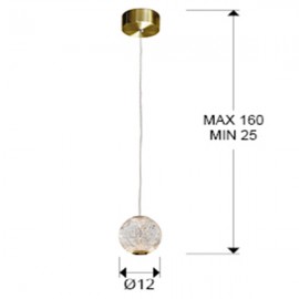 Lampara 1L Led Austral Oro Ø12 354004