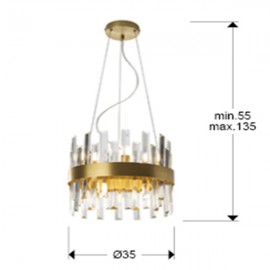 Lampara Grace 10 luces oro 365185