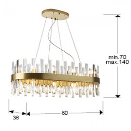 Lampara Grace 20 Luces oro oval 365369