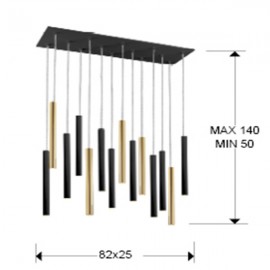 Lampara Varas Oro-Negro 14L Dimable 373425D
