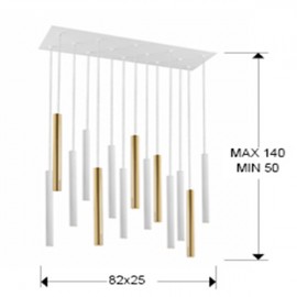 Lampara Varas Oro-Blanco 14L Dim 373437D