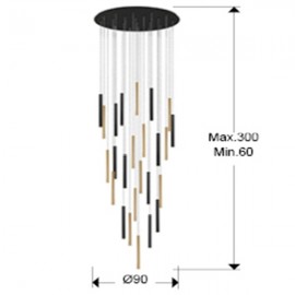 Lampara Varas Oro-Negro 25L Dim 373968D