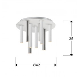 Plafon Varas Cromo-Blanco 9L 374026