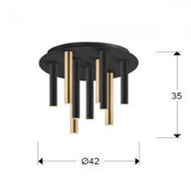 Plafon Varas Oro-Negro 9L 374088