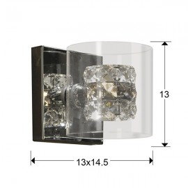 Aplique Led Flash 1L Cromo Cristal Moldeado 391218