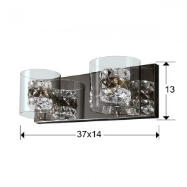 Aplique Led Flash 2L Cromo Cristal Moldeado 391870