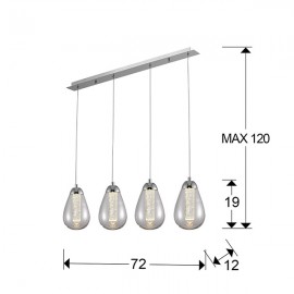 Lampara Led Taccia Cromo 4 Doble Tulipa 5W 394460