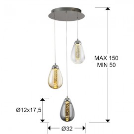 Lampara Taccia 3 Luces Cromo 394782