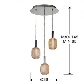 Lampara 3L Micron Cromo Oro 413626