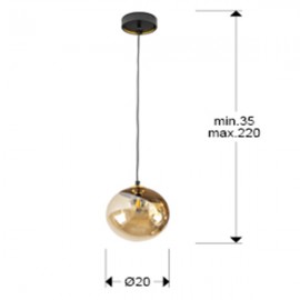 Lampara Dark 1 Luz 20d negro-laton 439381
