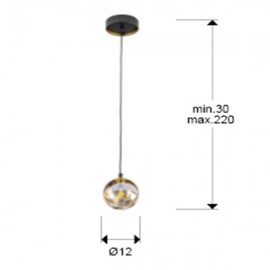 Lampara Dark 1 Luz 12d negro-laton 439428