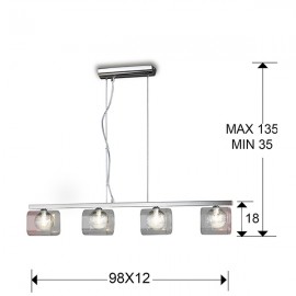 Lampara Led Eclipse Cromo 4 Tulipas 506514