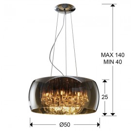 Lampara Led Argos Cromo 6L Cristal 508111