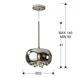 Lampara Led Argos Cromo 1L Cristal 509010