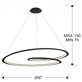 Lampara Looping LED Negro Ø97 527644
