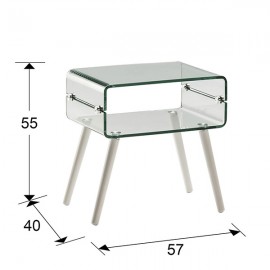Mesita Glass Ii Pata Blanca 552933