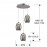 Lampara Led Nebula Cromo 3 Doble Tulipa 5W 584326
