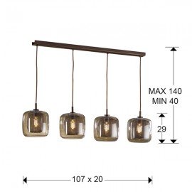 Lampara Fox 4L Chocolate Dimable 653422D