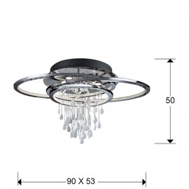 Plafon Led Bruma Cromo Lagrimas 68W -5 Gu10 7W 696318
