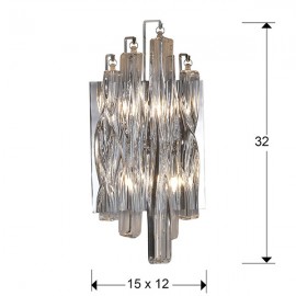 Aplique Led Manacor 2L Cromo Barras Cristal 711324