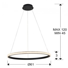 Lampara Ring 1 LED Aro Negro 717526