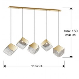 Lampara Priscila 5 Luces Oro 720595
