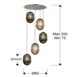 Lampara 5L Ovila Smoke Conac 752268
