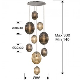Lampara 9L Ovila Smoke Conac 752367