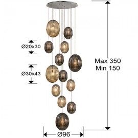 Lampara 13L Ovila Smoke,Conac Dim 752459D