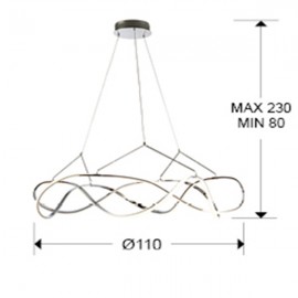 Lampara Led Molly 110Ø Cromo Dim 763585D