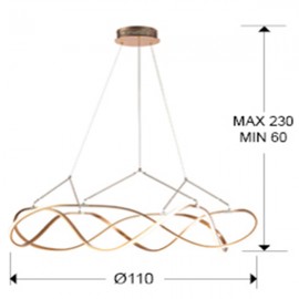 Lampara Led Molly 110Ø Oro Rosa Dim 763592D