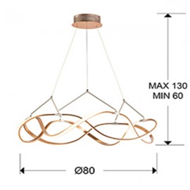 Lampara Led Molly 80Ø Oro Rosa Dim 763967D