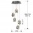 Lampara Led Rocio Cromo 5L Cristal Burbujas 783517