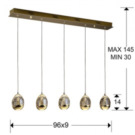 Lampara Led Rocio Oro 5L Dimable 783627D