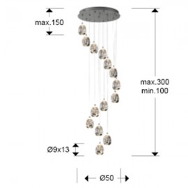 Lampara Led Rocio Cromo 14L dimable 785635B